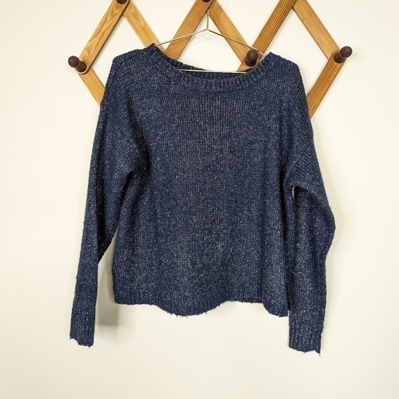 Joie Markus Chunky Knit Alpaca Blend Metallic Shimmer Sweater - Picture 2 of 7